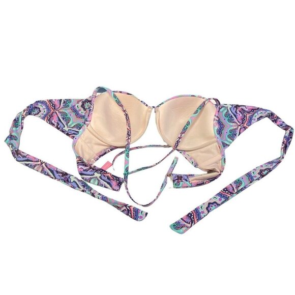 VICTORIA SECRET The Wrap Halter Bikini Top Multicolor 34D 56-7 - Picture 5 of 10